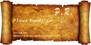 Pleva Renáta névjegykártya